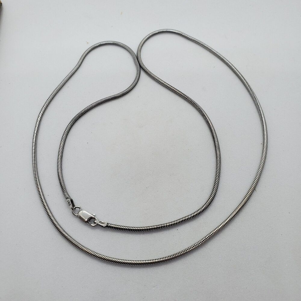24" Sterling Silver Snake Chain Necklace 925 Italy